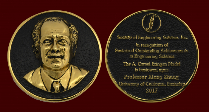 Professor Xiang Zhang, President and Vice-Chancellor of the University of Hong Kong, receives the prestigeous Eringen Medal from the Society of Engineering Science